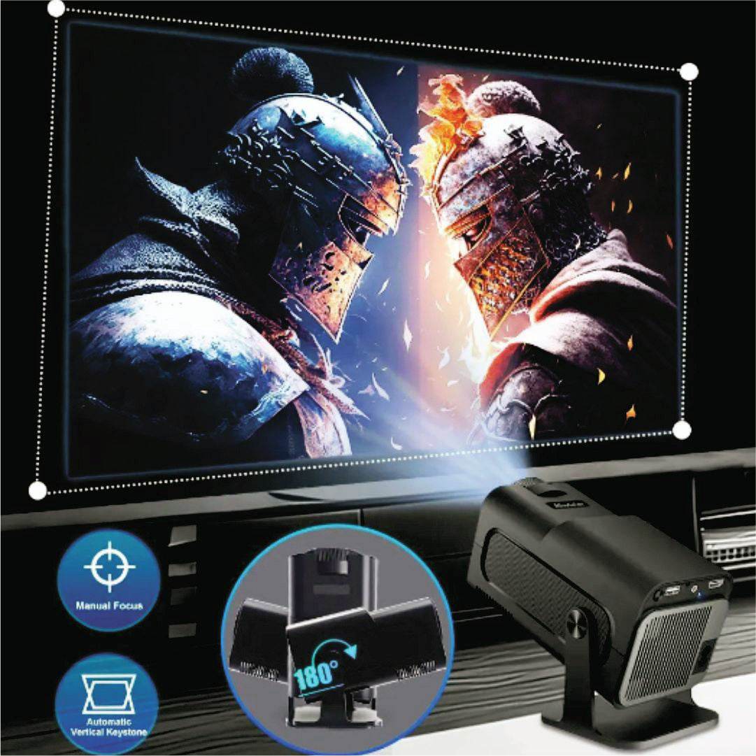 TecSox PANTHER Projector | 180 Rotatable | 4K Support | Auto Horizontal Keystone | Android 11.0 - warehousetech13