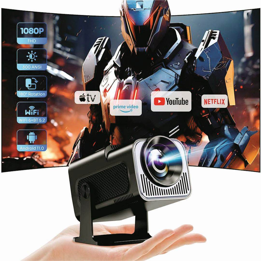 TecSox PANTHER Projector | 180 Rotatable | 4K Support | Auto Horizontal Keystone | Android 11.0 - warehousetech13