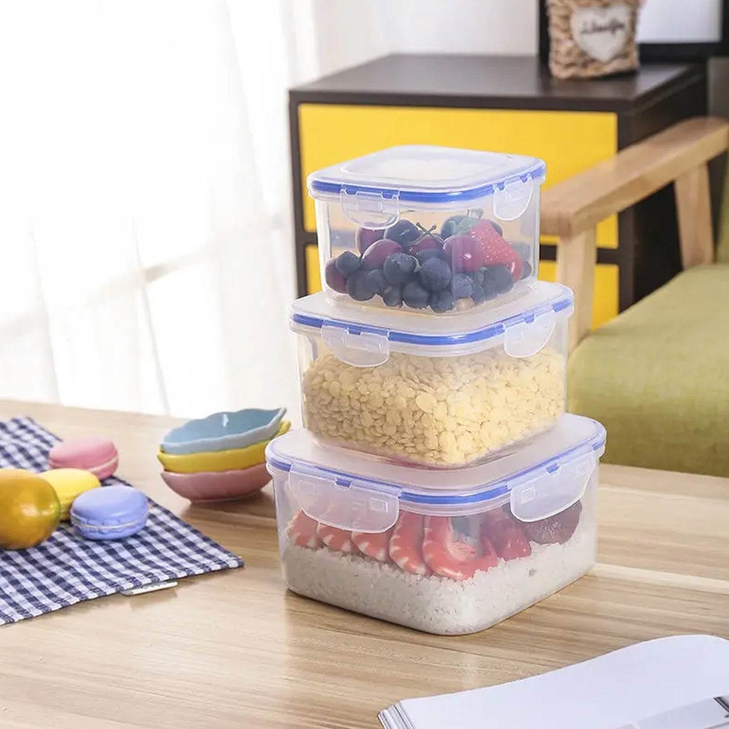Kitchen Storage Container Set With Food Grade Plastic And Air Seal Lock - warehousetech13