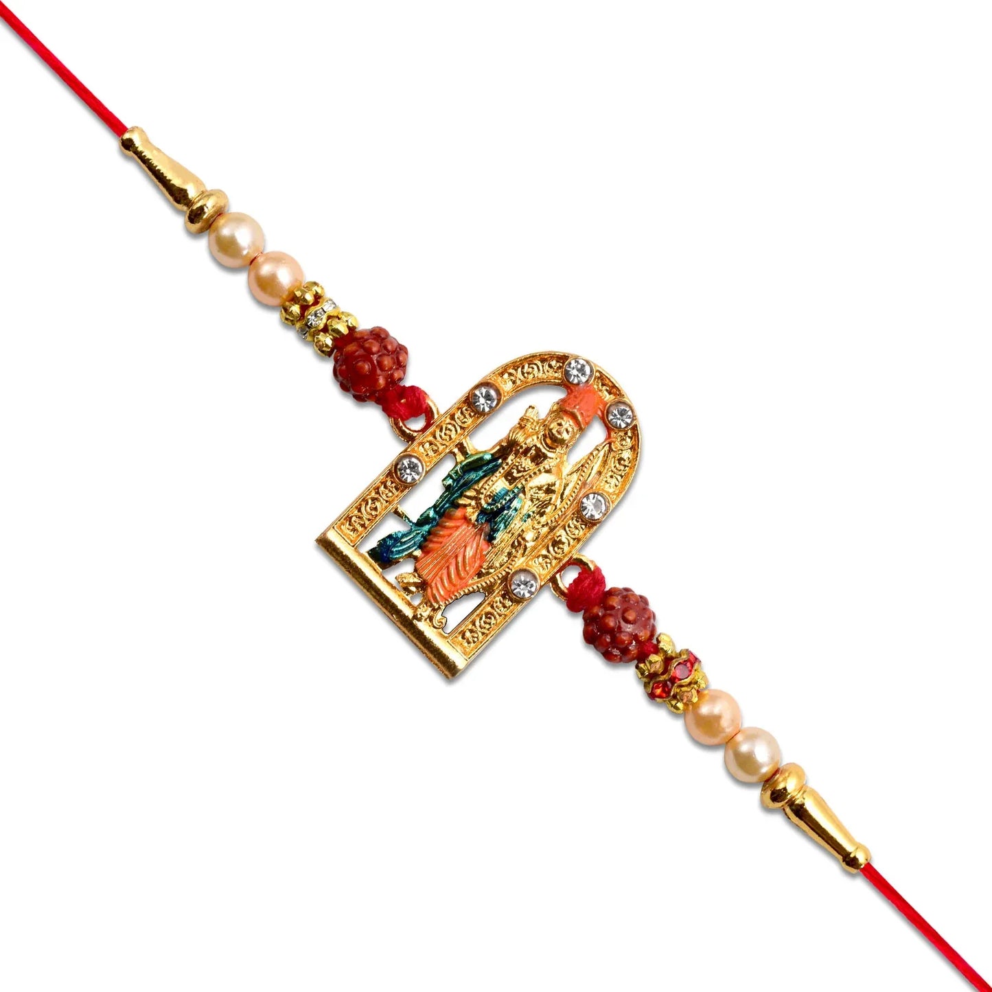 Ram Darbar Rakhi With Rudraksha Decorative Frame - warehousetech13