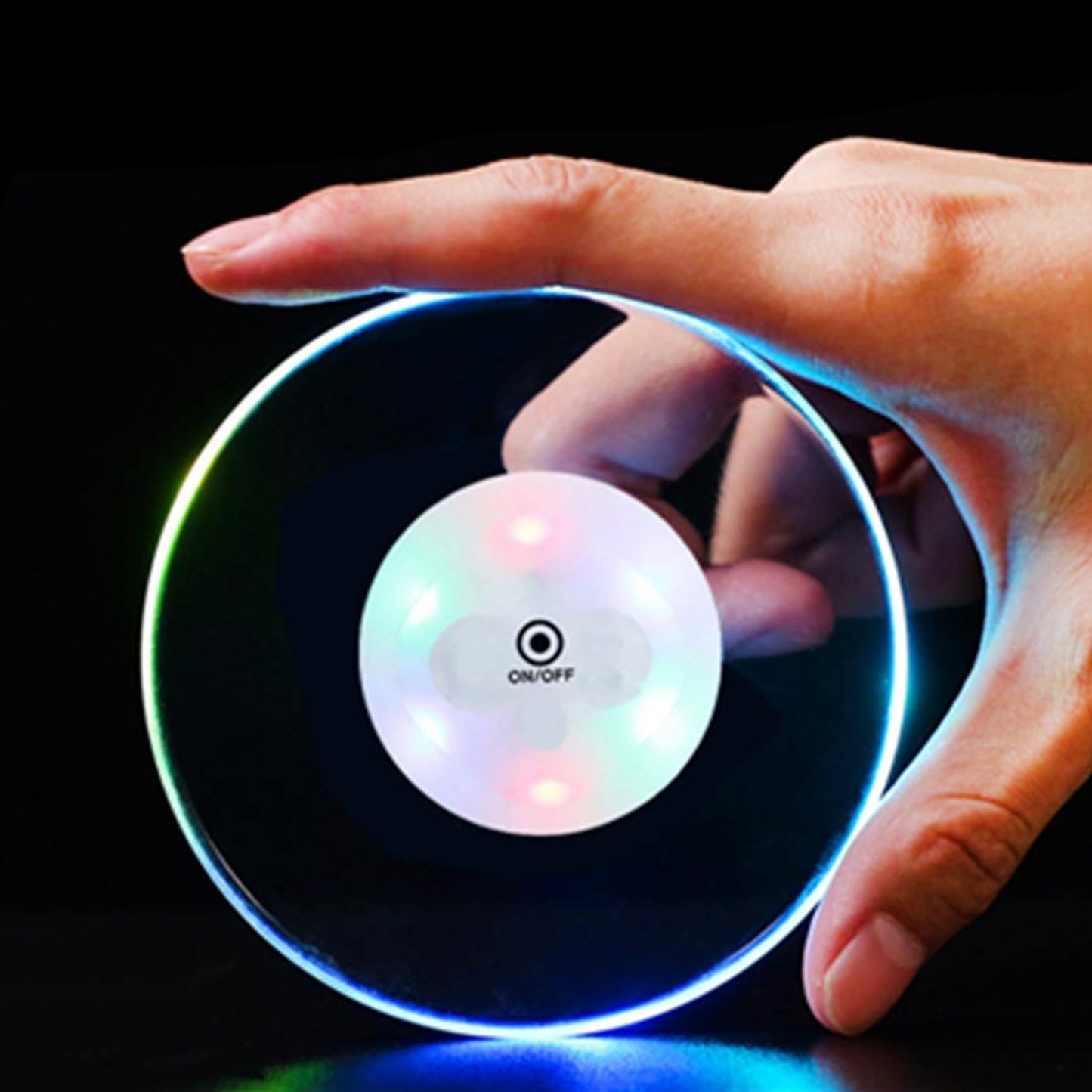 Colorful Led Cocktail Coaster Round Ultra-thin Led Drink Coaster (1 Pc) - warehousetech13