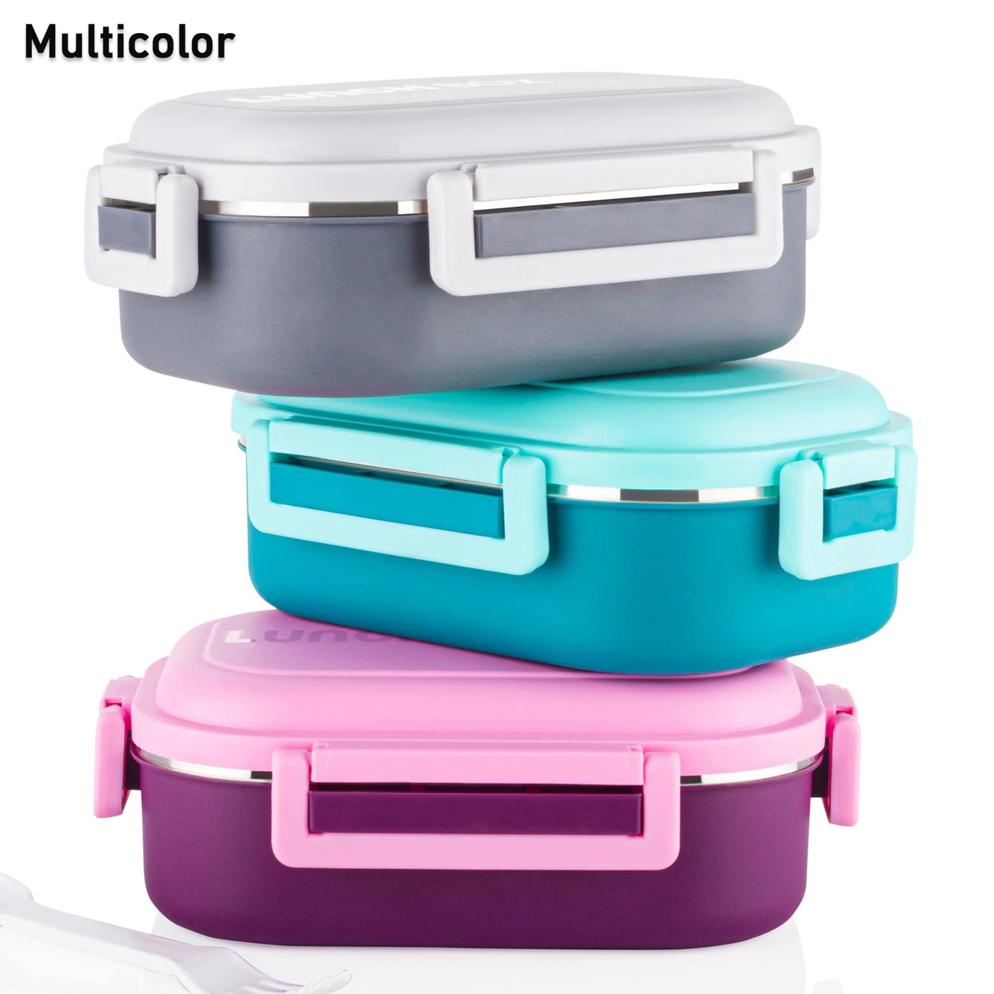 Insulated Testy Stainless Steel Leakproof Lunch Box With Spoon (1 Set) - warehousetech13