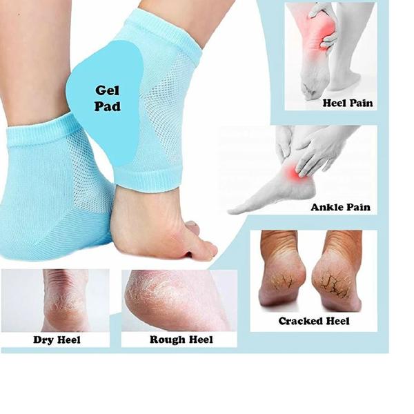 Heel Pain Relief Silicone Gel Heel Socks (Multicolor) - warehousetech13