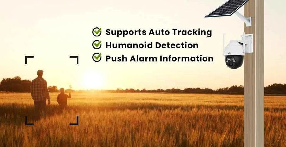 Godrej Ace Pro Green 4MP IP66 PTZ Solar Sim CCTV Camera with 4G Support, Human Detection, 2 Way Talk, Works with Alexa & Battery Backup of 36 hrs - warehousetech13