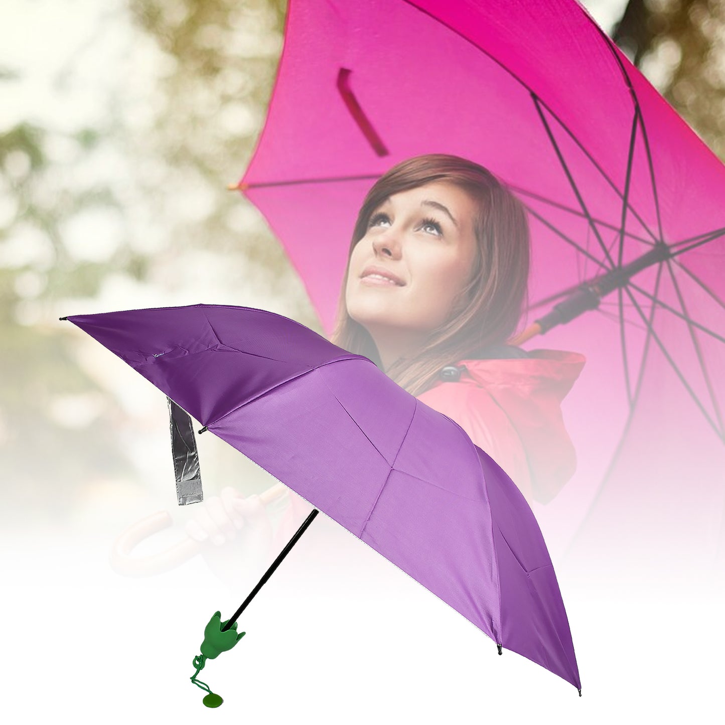 Vegetable Shaped Folding Umbrella Plastic Case Creative Fashion Folding Mini Sun Shade Rain Umbrella Unique Umbrella Sun Uv Protection Cute Design (1 Pc) - warehousetech13