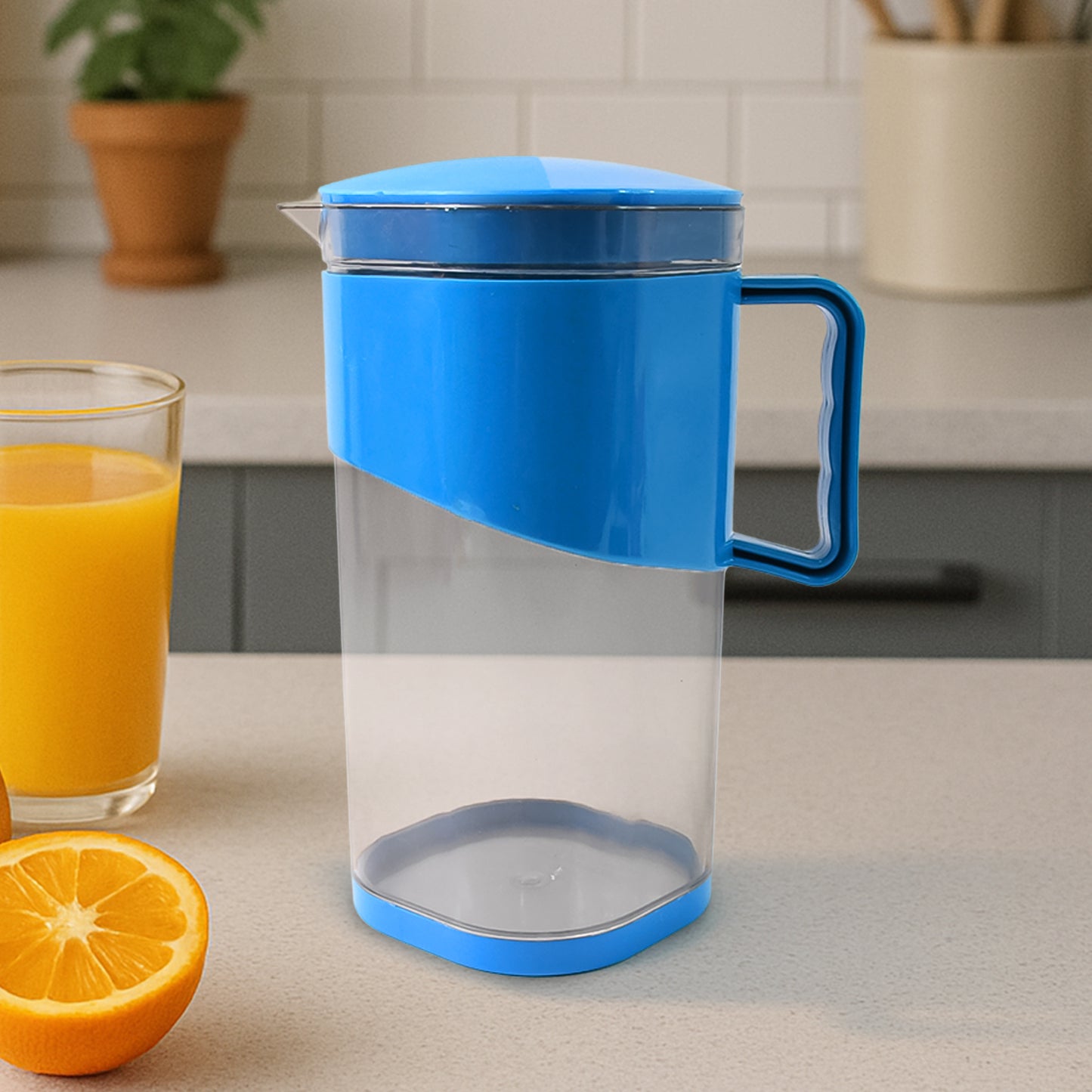 Bpa-free Plastic Water Juice Jug With Lid And Handle 1.8 Litre - warehousetech13