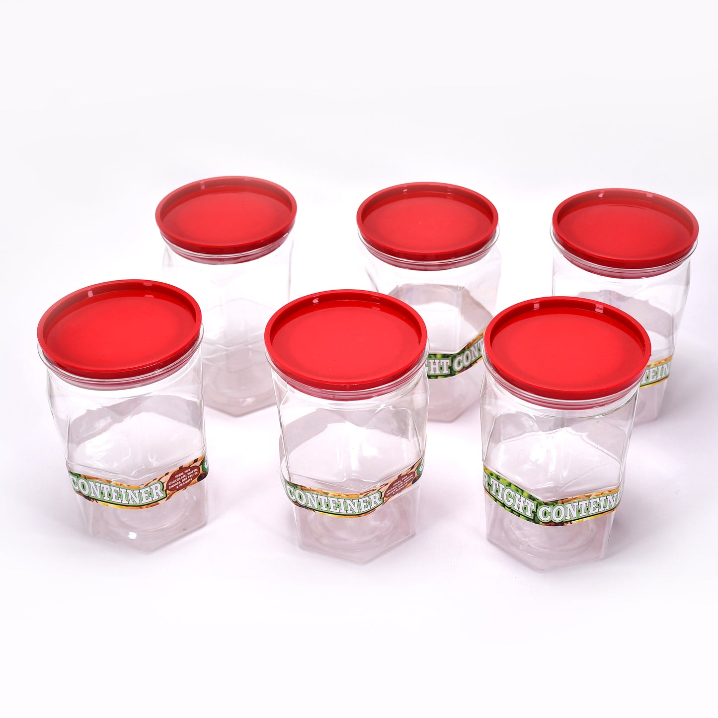 Air Tight Kitchen Storage Container For Rice Dal Atta Bpa-free Flour Cereals Snacks Stackable Modular Round. (Approx - 1100ml Set Of 6pcs) - warehousetech13