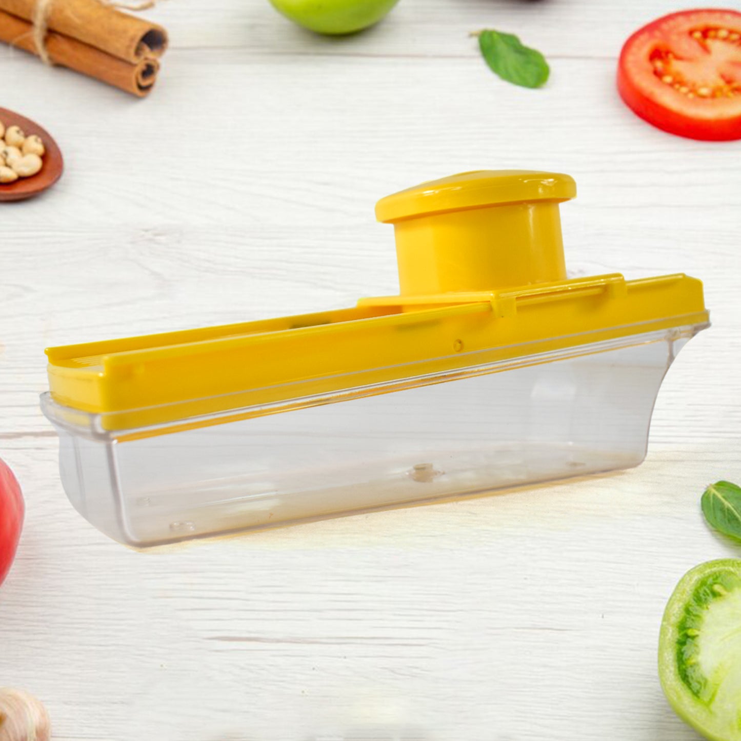 Big Multipurpose Vegetable And Fruit Slicer (Yellow 1 Pc) - warehousetech13
