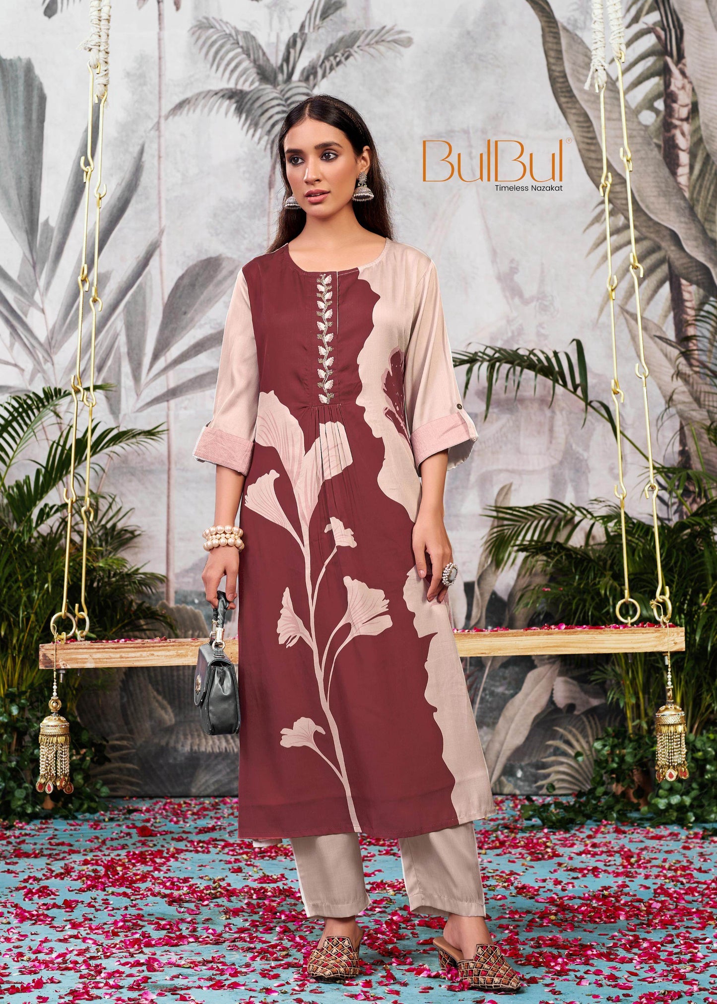 Arwa Silk Brown & Black Kurta Set – Elegant Traditional Wear