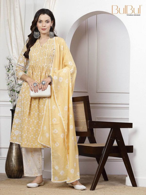 Sia Off White Cotton Kurta Set with Dupatta | Elegant Ethnic Wear for Women