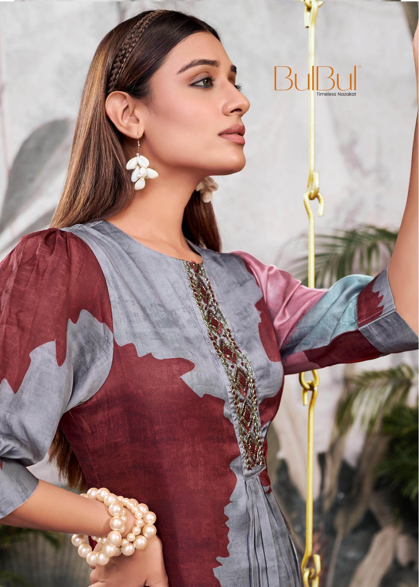 Tanya Silk Kurta Set in Purple & Pink – Soft Satin Fabric