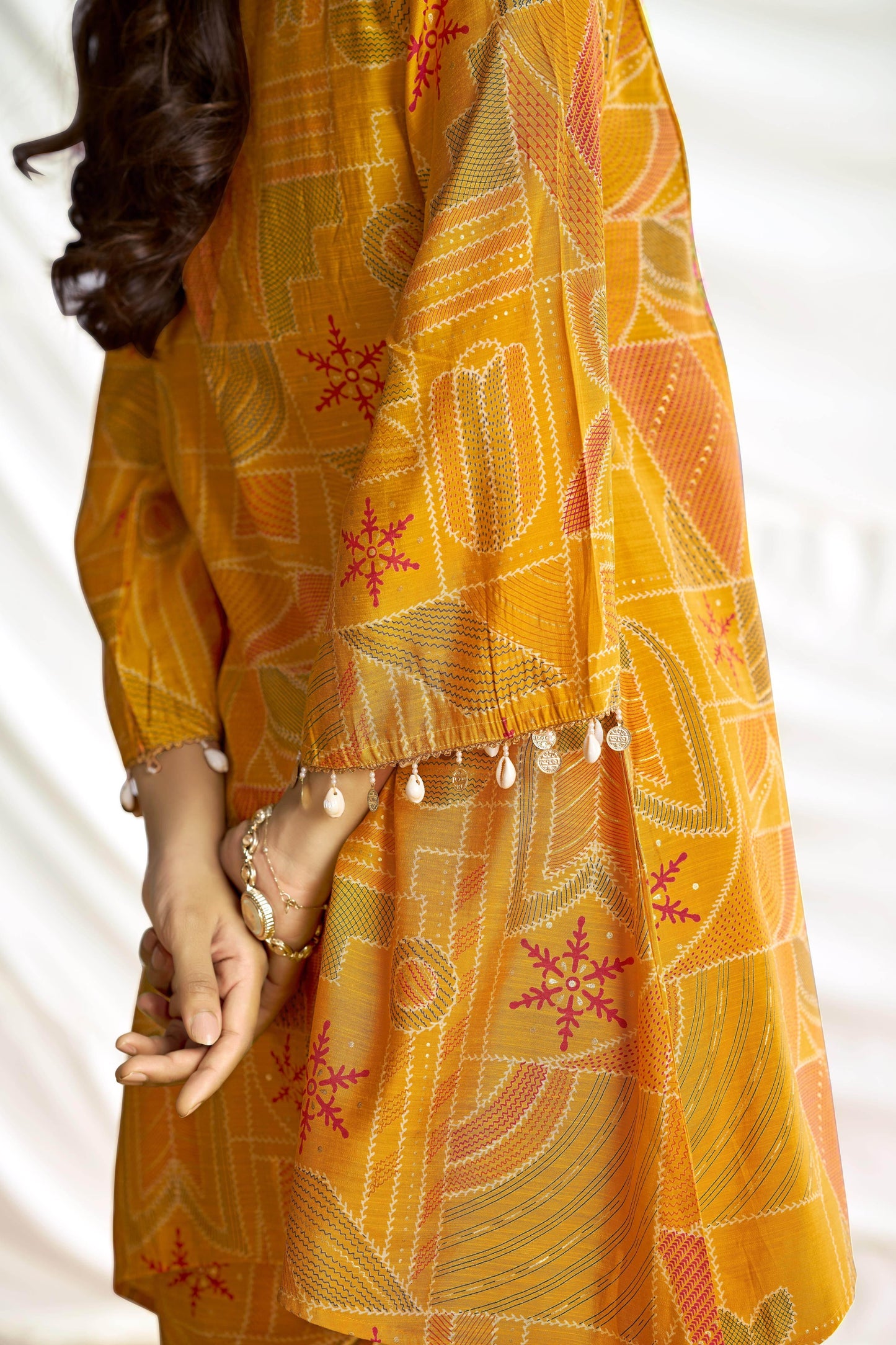 Ashka Chanderi Co-Ord Set in Fuschia & Mustard – Elegant Ethnic Wear, Lightweight & Stylish - warehousetech13