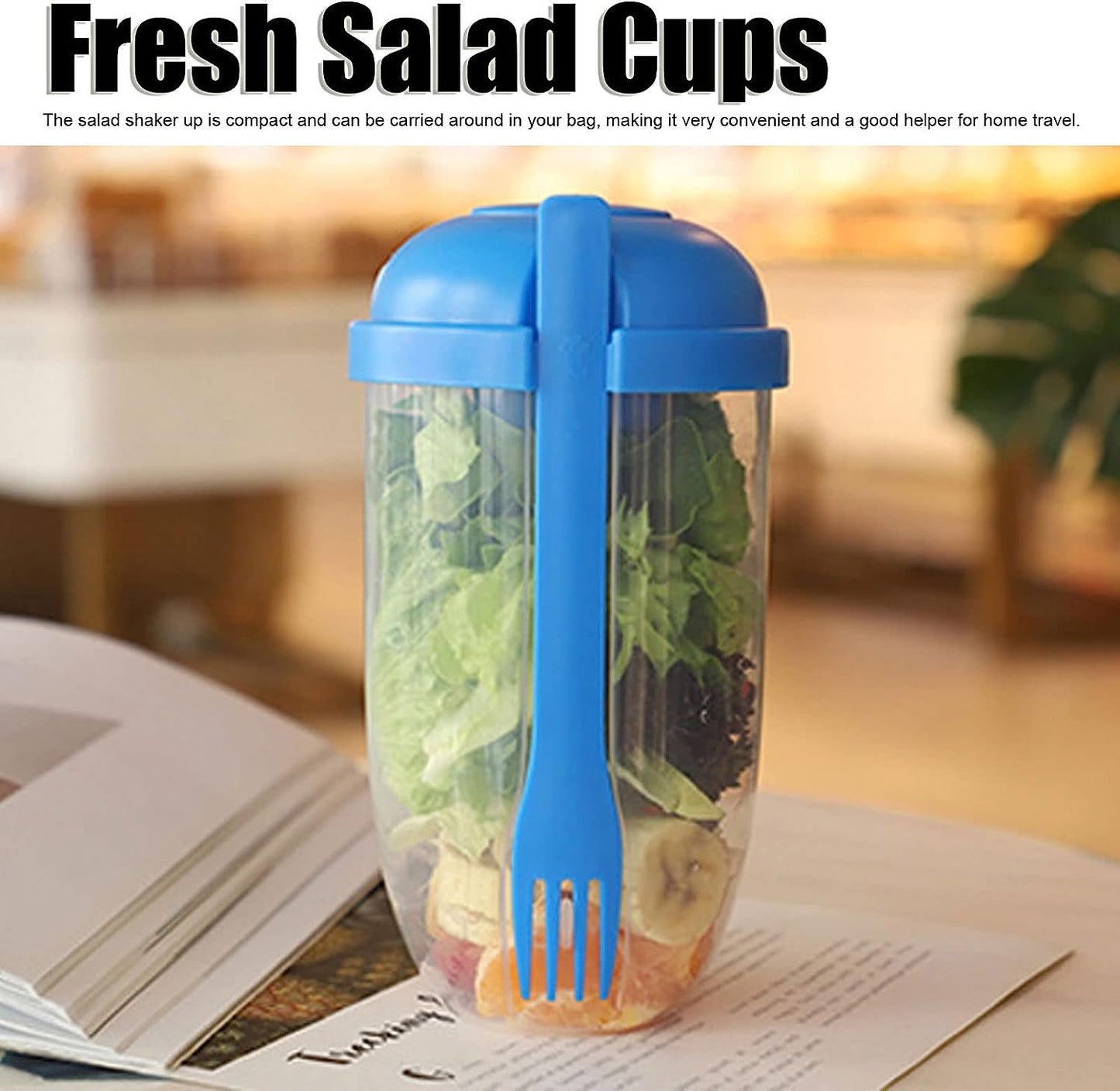 2545 Fruit And Vegetable Salad Cups Easy Clean Salad Mixing Cup For Business People For Business Travel (1pc) - warehousetech13