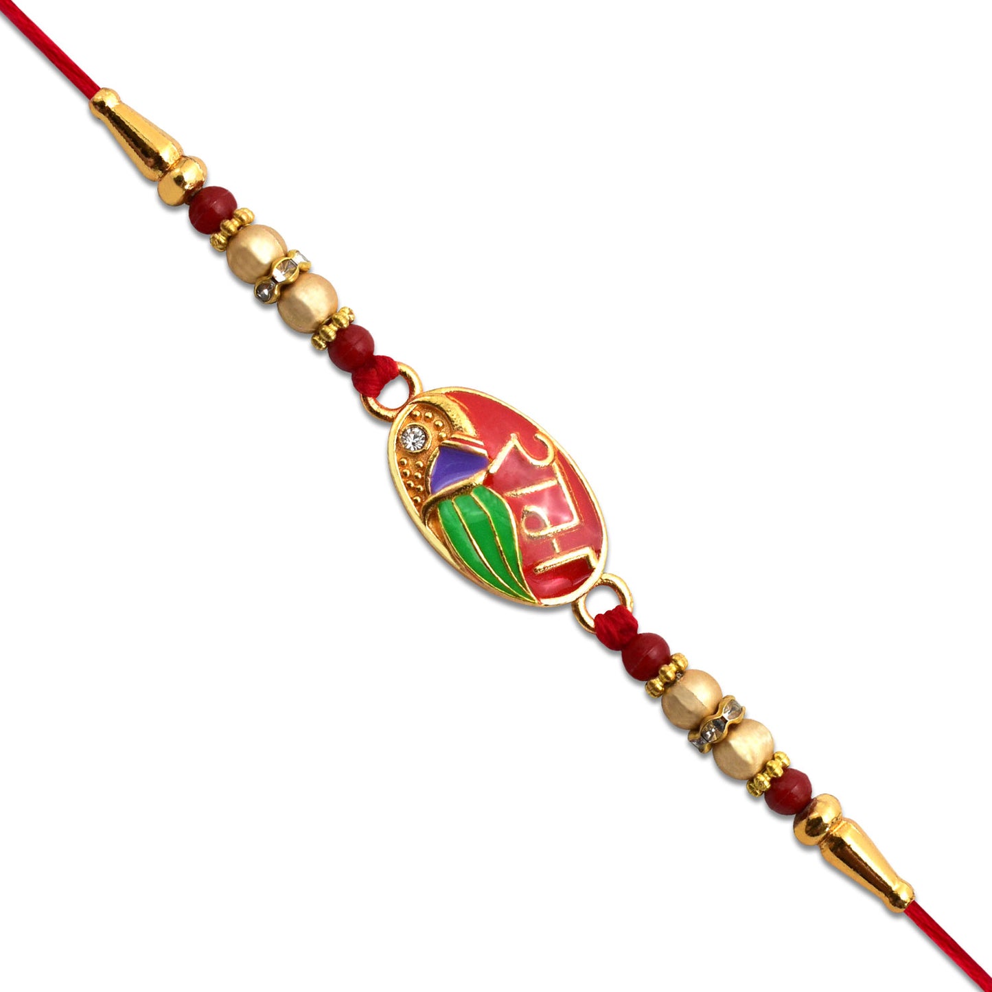 Ram Name Rakhi With Leaf Motif Enamel Design - warehousetech13