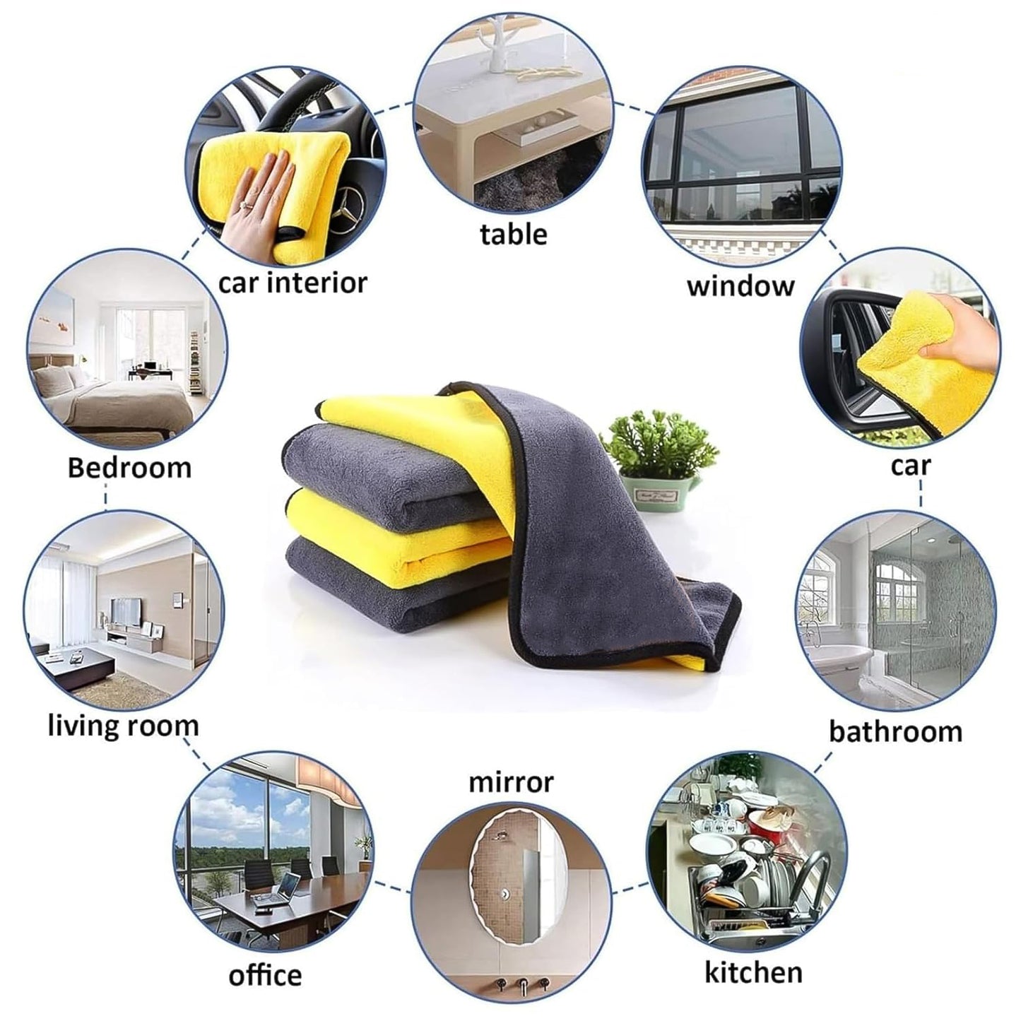 Premium Microfiber Cleaning Cloth Towel (40x30 Cm 1 Pc) - warehousetech13