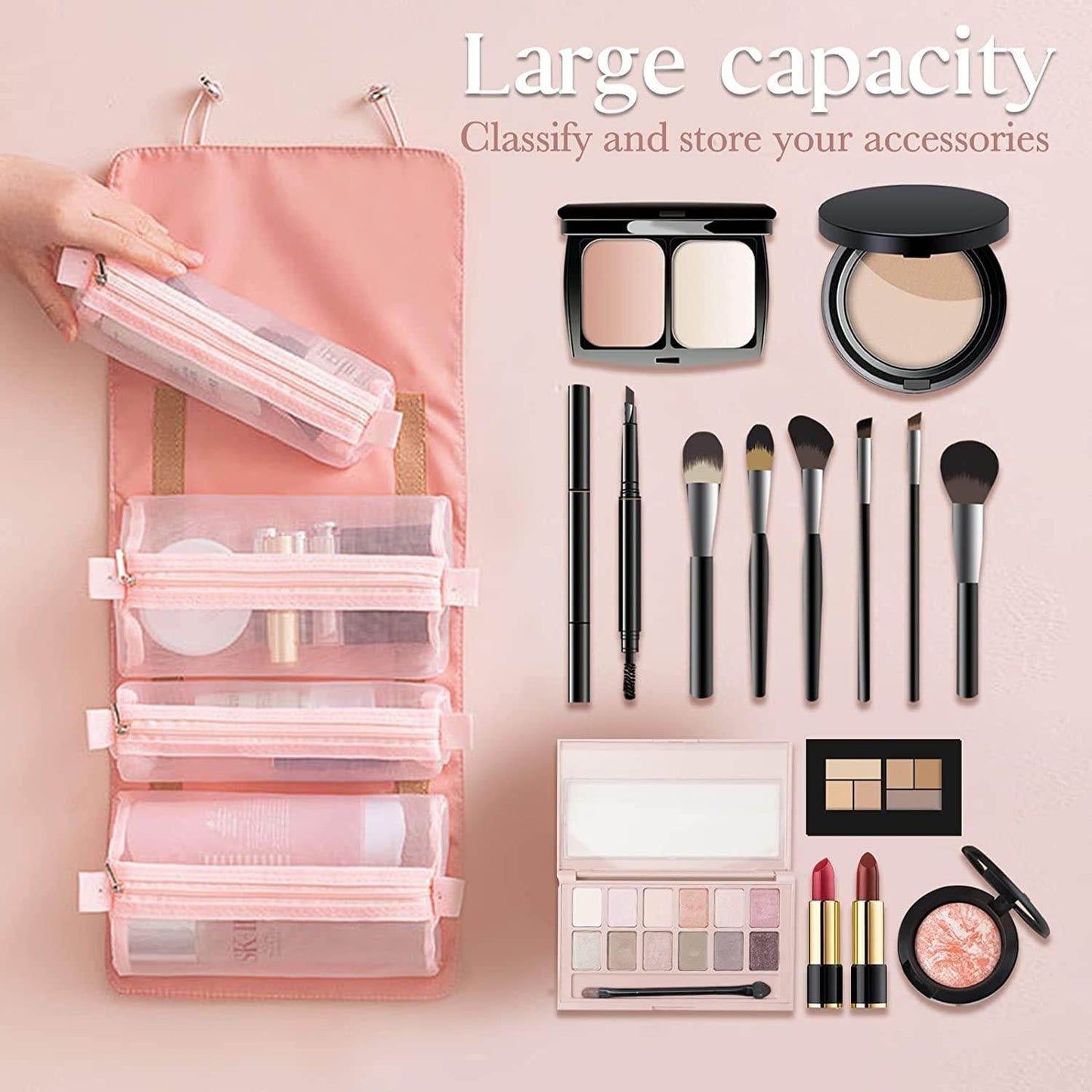 Solid 7 Cms Cosmetic Pouch(Pink) - warehousetech13