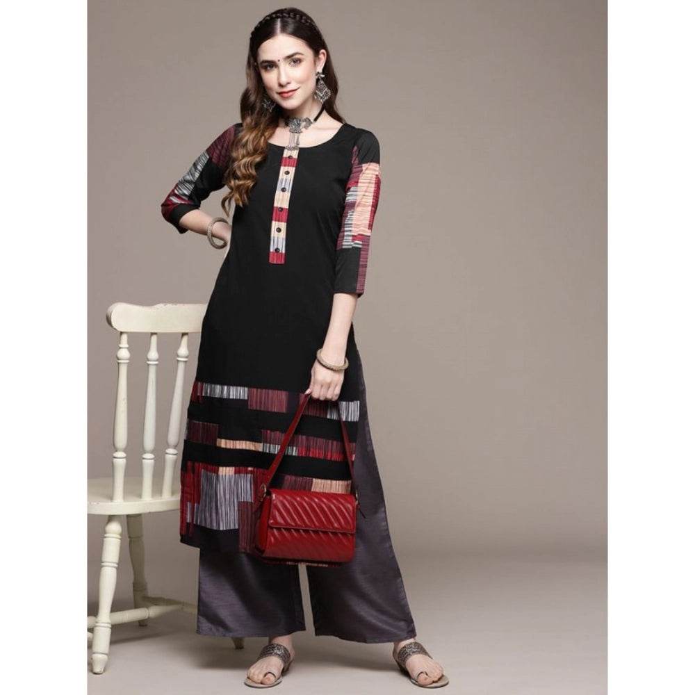 Ethinic Women's Casual Kurti Black - warehousetech13