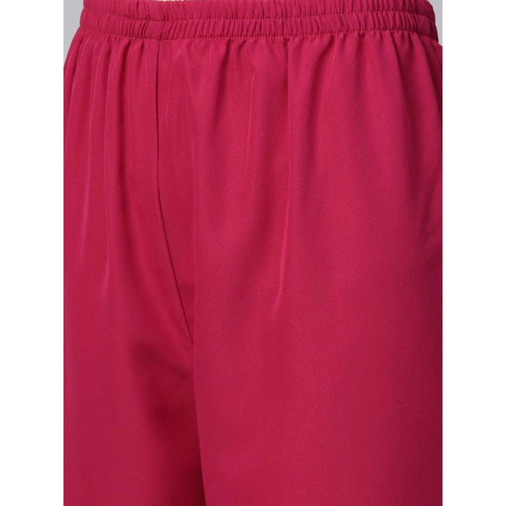 Women’s Casual Sleeveless Kurti with Palazzo Set (Pink) - warehousetech13
