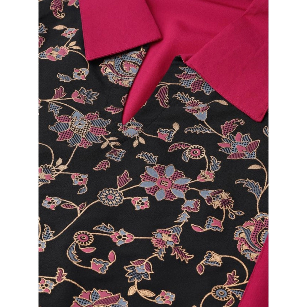 Women’s Casual Sleeveless Kurti with Palazzo Set (Pink) - warehousetech13