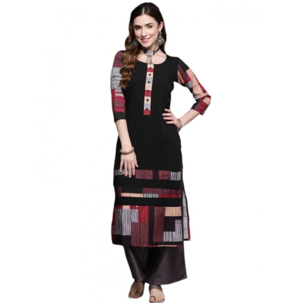 Ethinic Women's Casual Kurti Black - warehousetech13