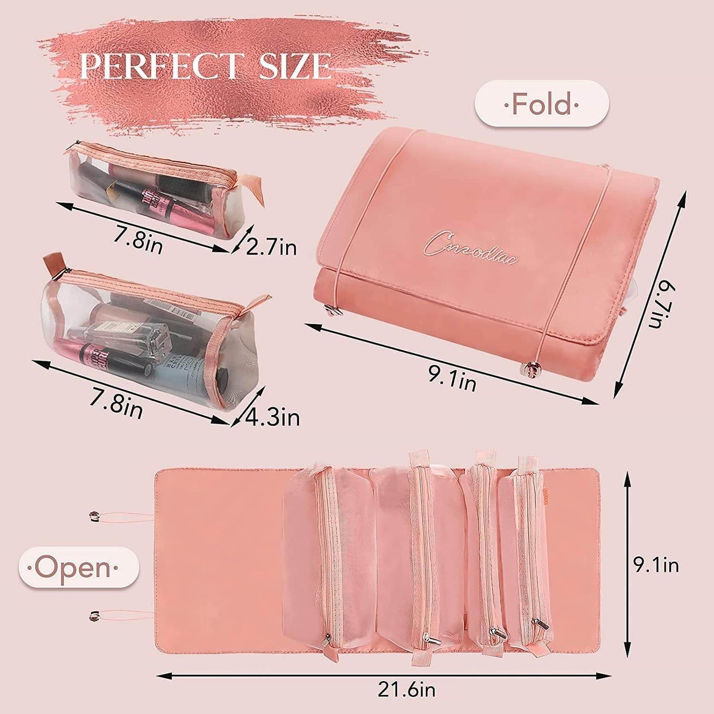 Solid 7 Cms Cosmetic Pouch(Pink) - warehousetech13