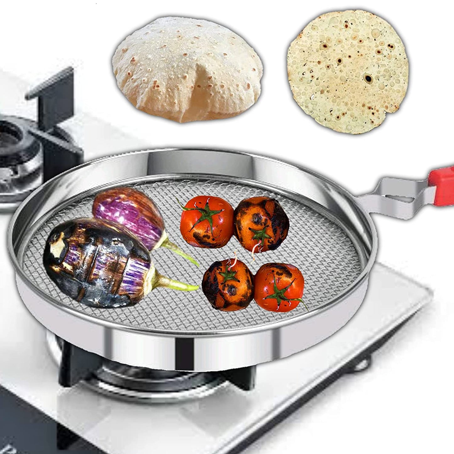 7119 Steel Roaster Grill Jali For Papad Tandoor Chapati Roast Use ( 1 Pc ) - warehousetech13