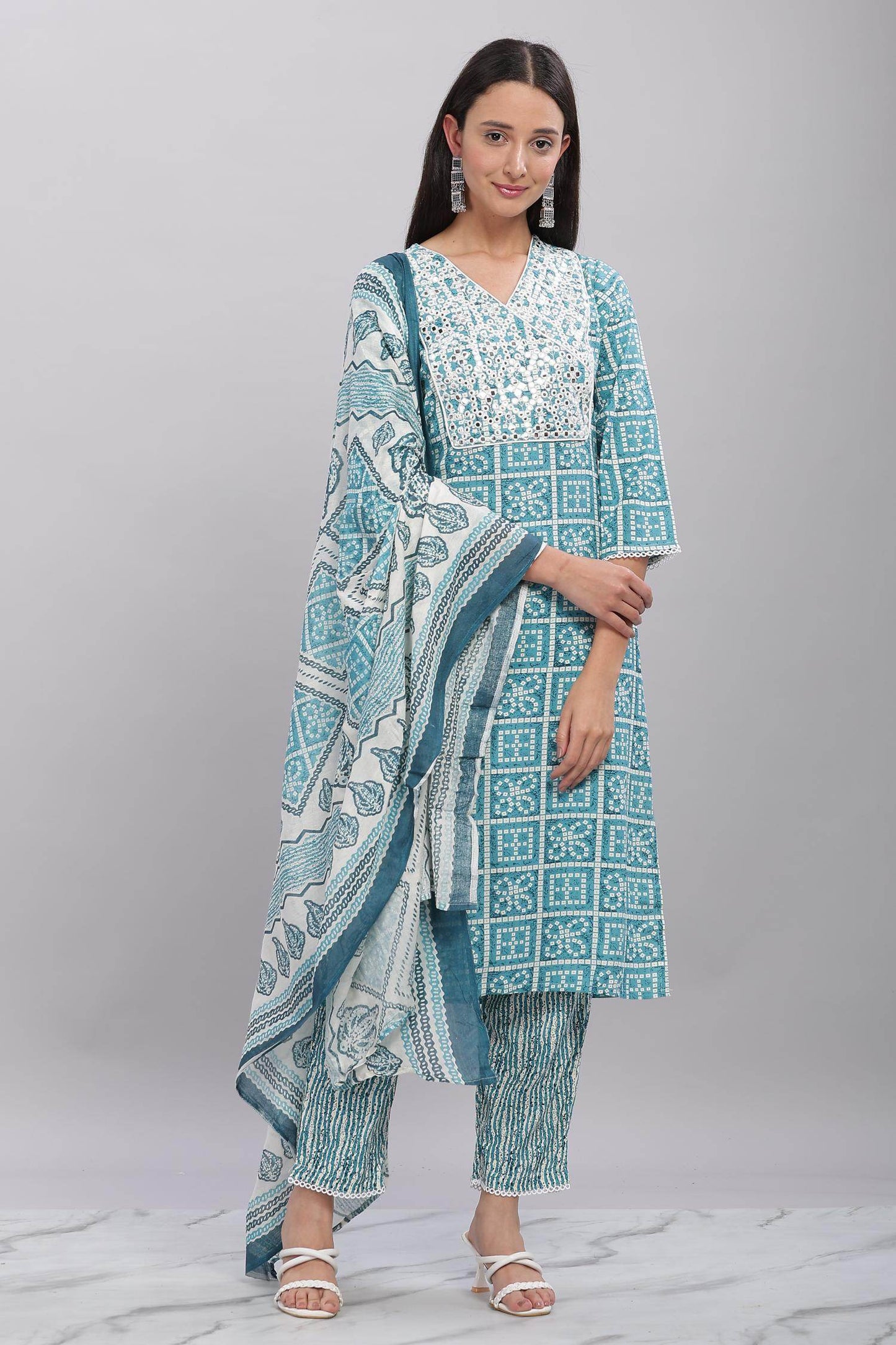 Firdous Blue Rayon Kurta Set with Dupatta for Women | Elegant Festive & Casual Wear Outfit