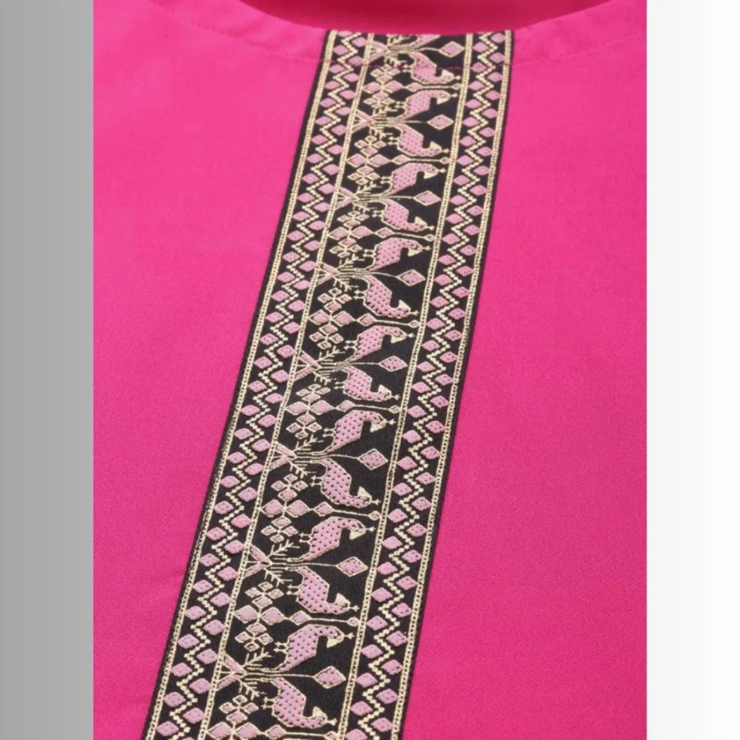 Ladies' Casual 3/4 Sleeve Solid Crepe Kurti and Palazzo Set (Pink) - warehousetech13