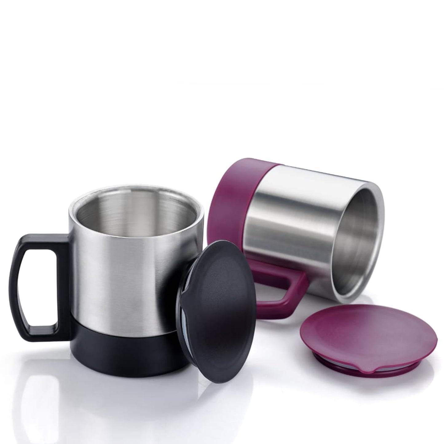 5565 Stainless Steel Coffeetea Cup Stainless Steel Lid Cover Hot Coffeetea Mug Hot Insulated Double Wall Stainless Steel Coffee And Milk Cup With Lid Handle Easy To Carry - Coffee Cup (1 Pc) - warehousetech13