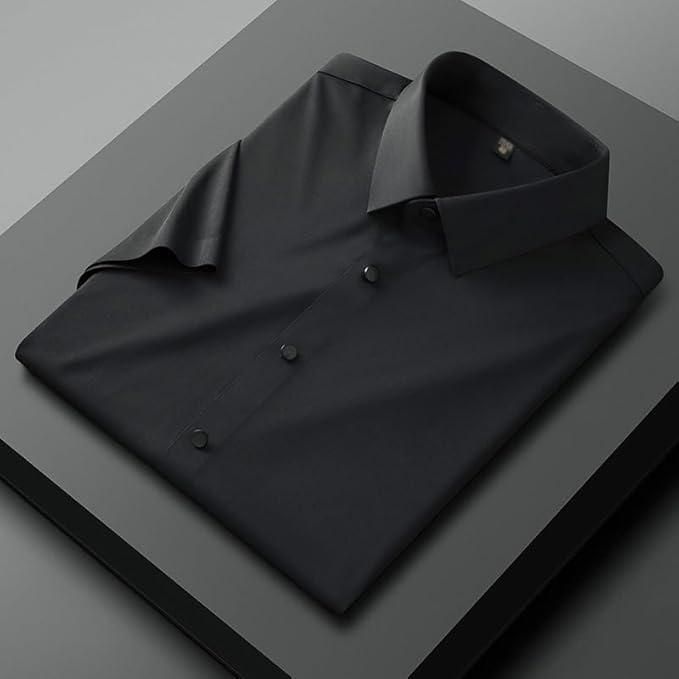 Men's Regular Fit Half Sleeves Solid Satin Formal Shirt - warehousetech13