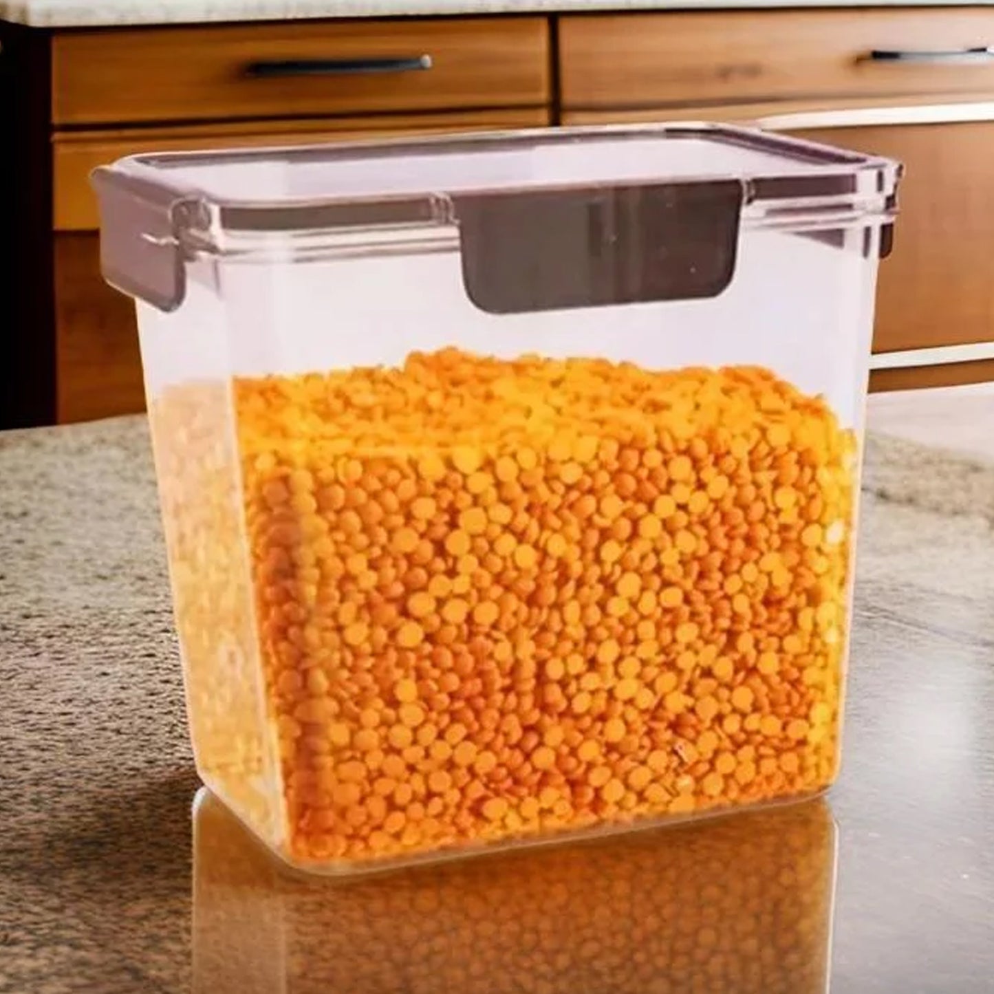Food Storage Container Airtight Plastic Container With Easy Snap Lids (2500ml 1 Pc) - warehousetech13