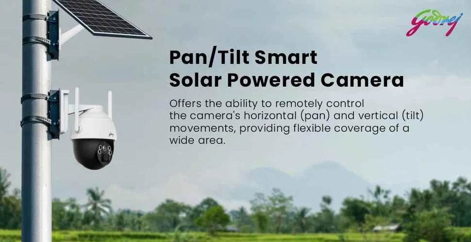 Godrej Ace Pro Green 4MP IP66 PTZ Solar Sim CCTV Camera with 4G Support, Human Detection, 2 Way Talk, Works with Alexa & Battery Backup of 36 hrs - warehousetech13