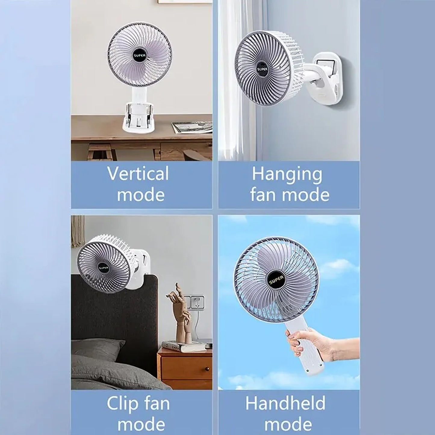 Multifunctional Usb Desk Fan Clipped Fan (1 Pc With Brown Box) - warehousetech13