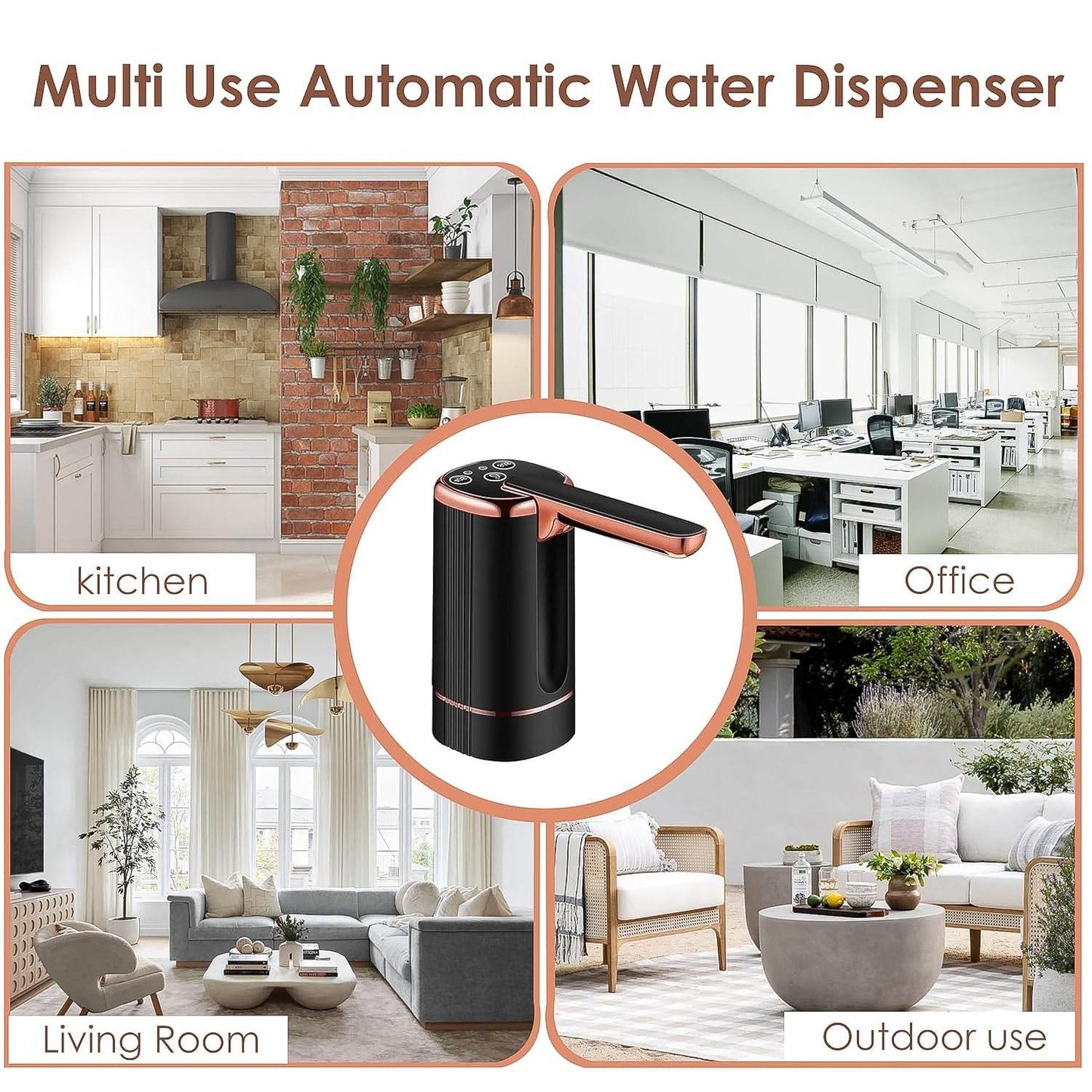 Usb Rechargeable Automatic Water Dispenser For 20 Litre Bottle (1 Pc) - warehousetech13