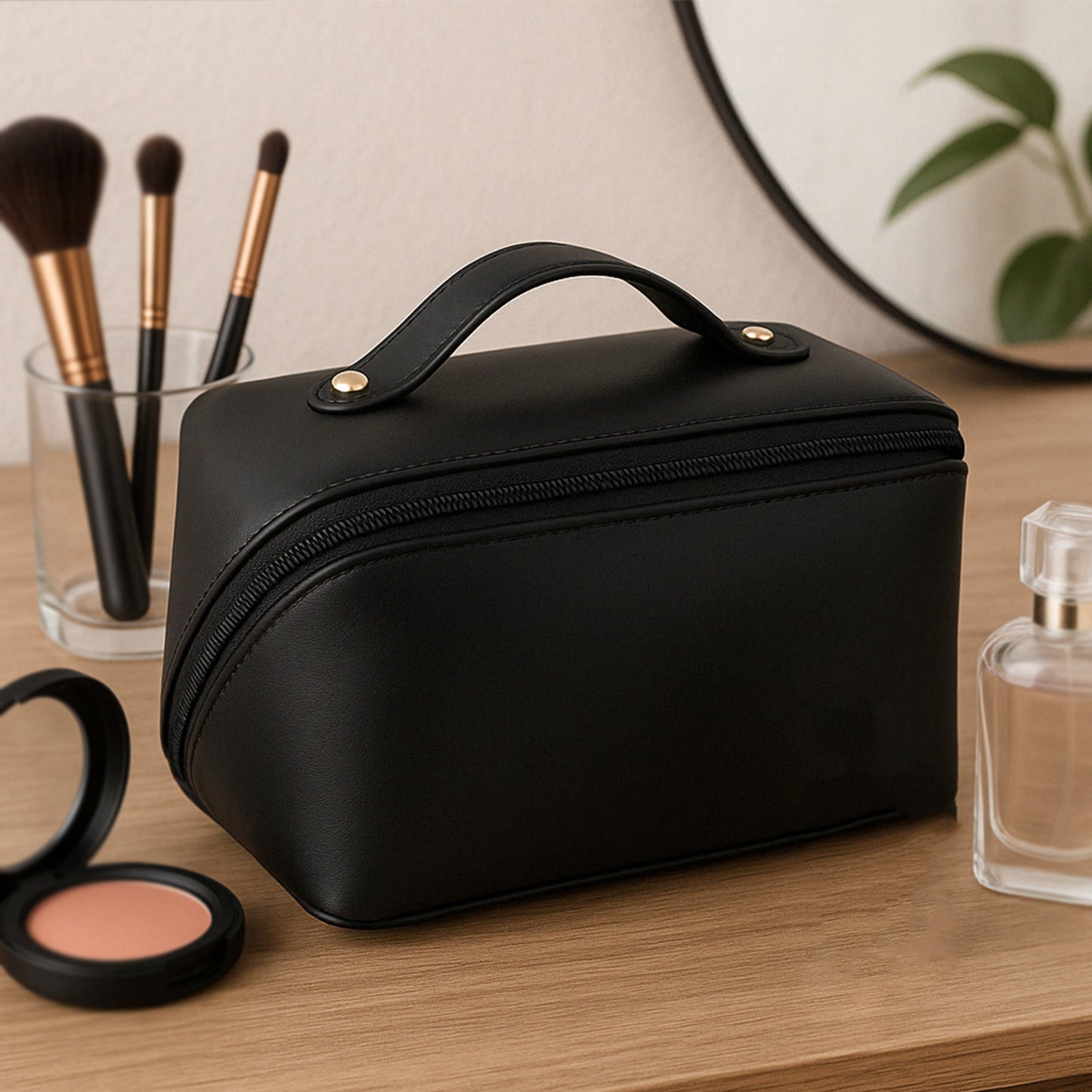 Premium Travel Makeup Toiletry Organizer Pouch With Zipper Handle(1 Pc) - warehousetech13