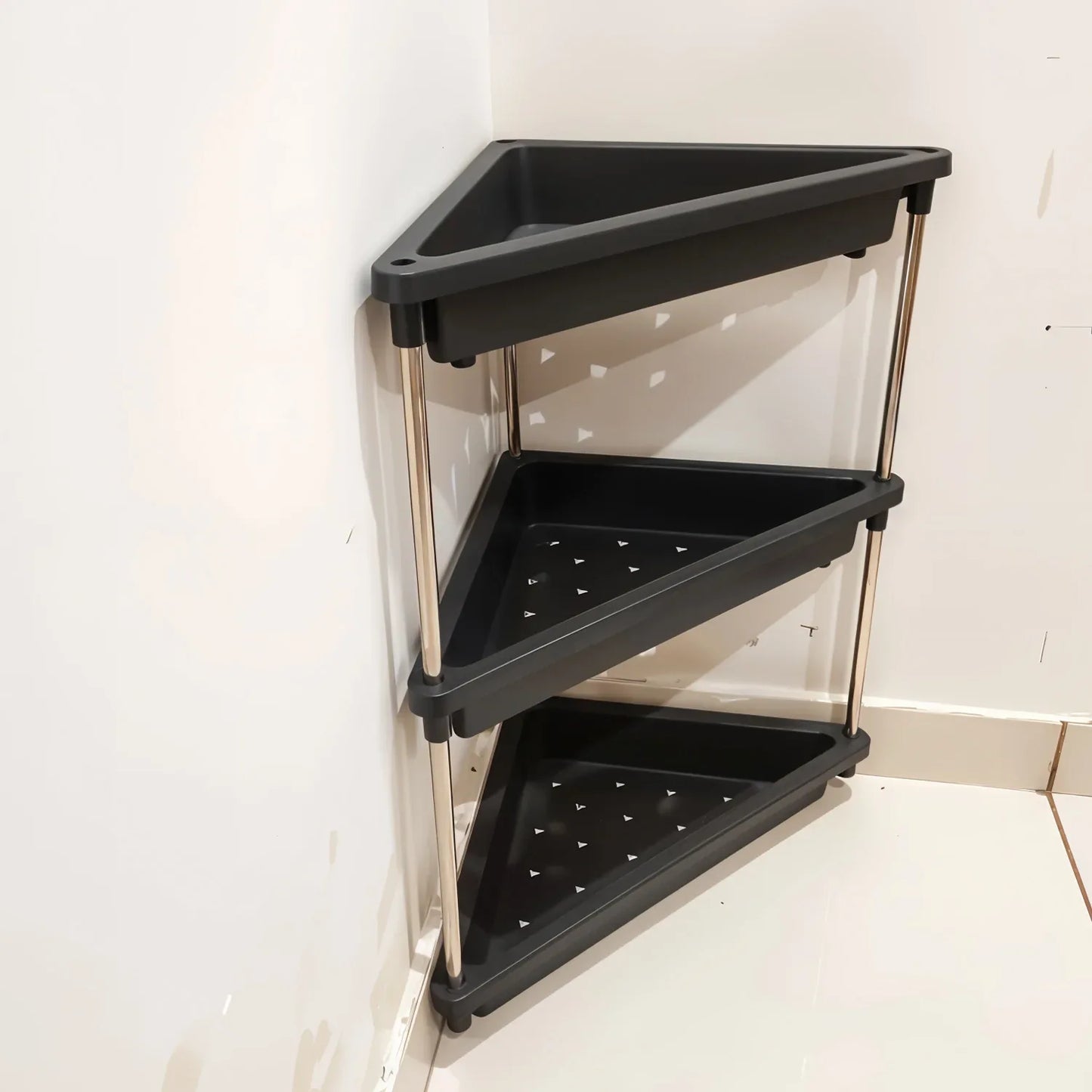 3-layer Multipurpose Plastic Corner Storage Rack - warehousetech13