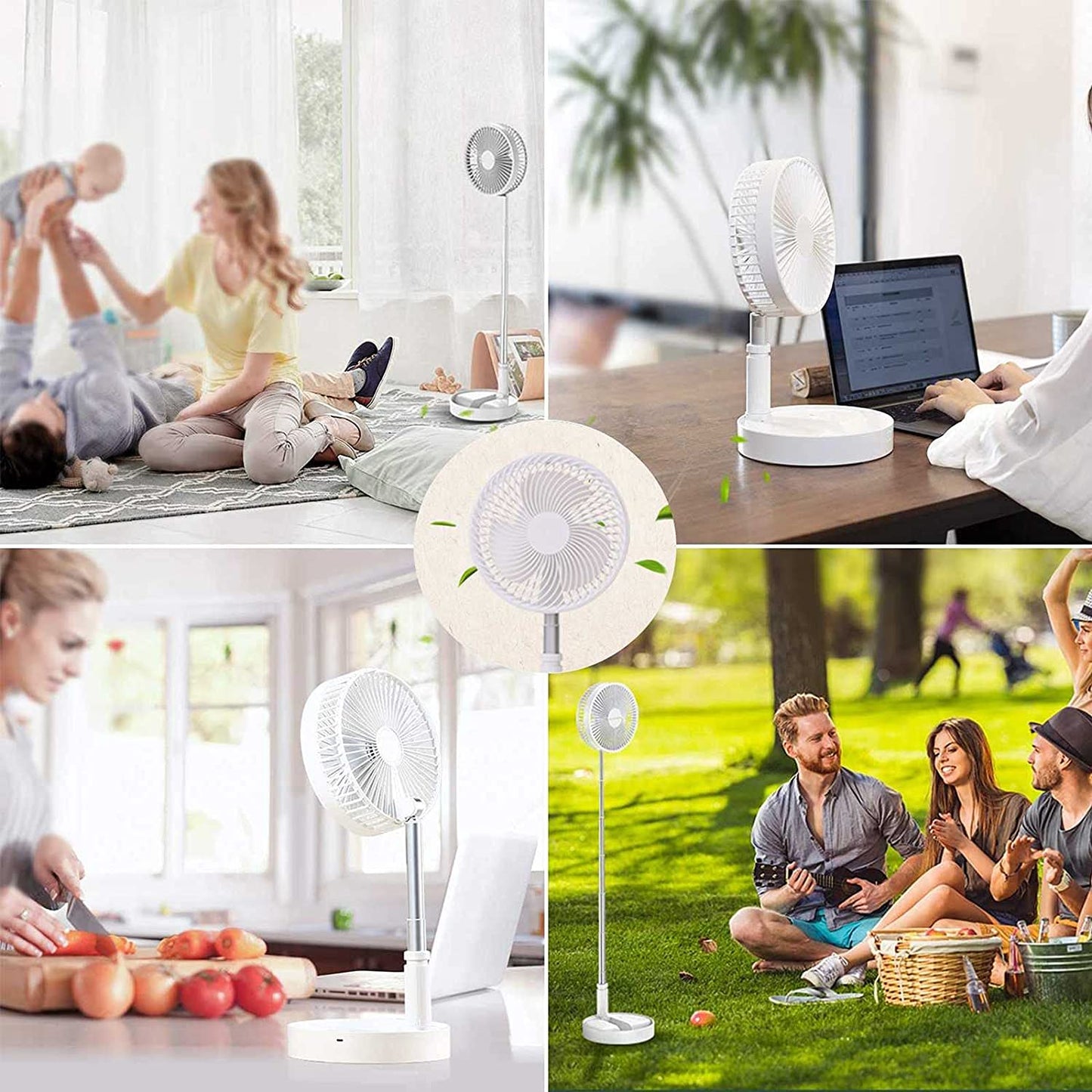 Telescopic Electric Desktop Fan Height Adjustable Foldable Portable For Travelcarry Silent Table Top Personal Fan For Bedside Office Table (Battery Not Include) - warehousetech13
