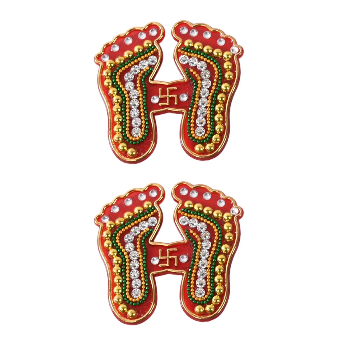 Decorative Laxmi Charan Paduka Sticker Set (Pack Of 2 Pc) - warehousetech13
