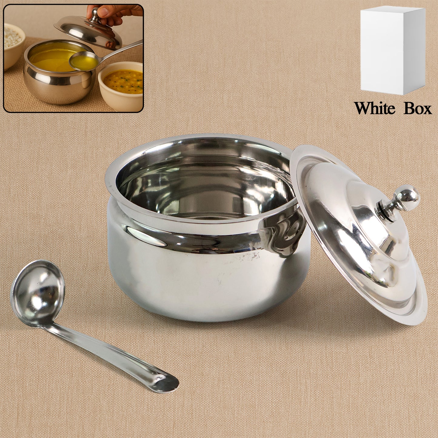 Premium Stainless Steel Ghee Pot - warehousetech13