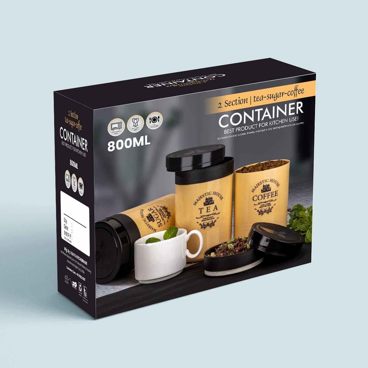 5766 Accurate Seal Tea Sugar Coffee Container - 3 Pcs Plastic Damru Shaped Tea Coffee Sugar Canisters Jar New Airtight Food Seal Containers For Salt Dry Fruit Grocery Multicolor (3 Pcs Set) - warehousetech13