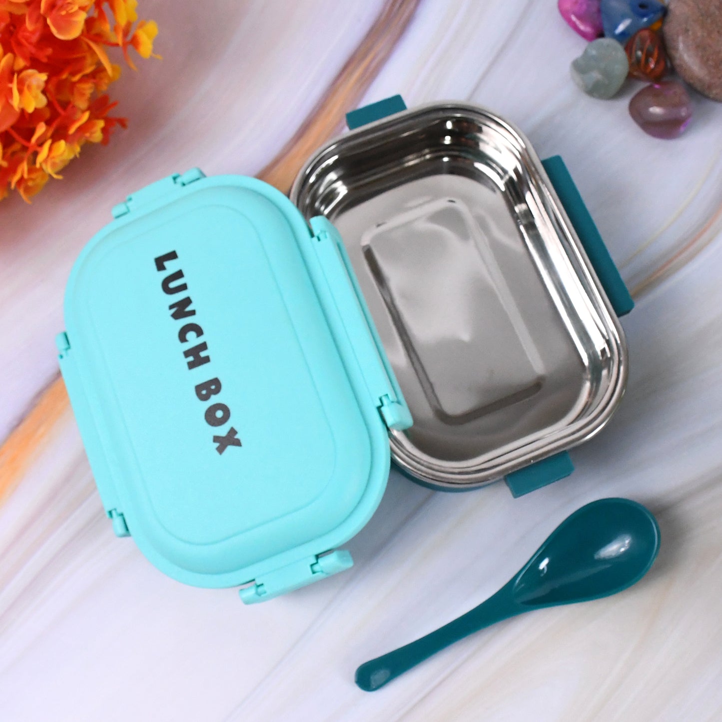 Insulated Testy Stainless Steel Leakproof Lunch Box With Spoon (1 Set) - warehousetech13