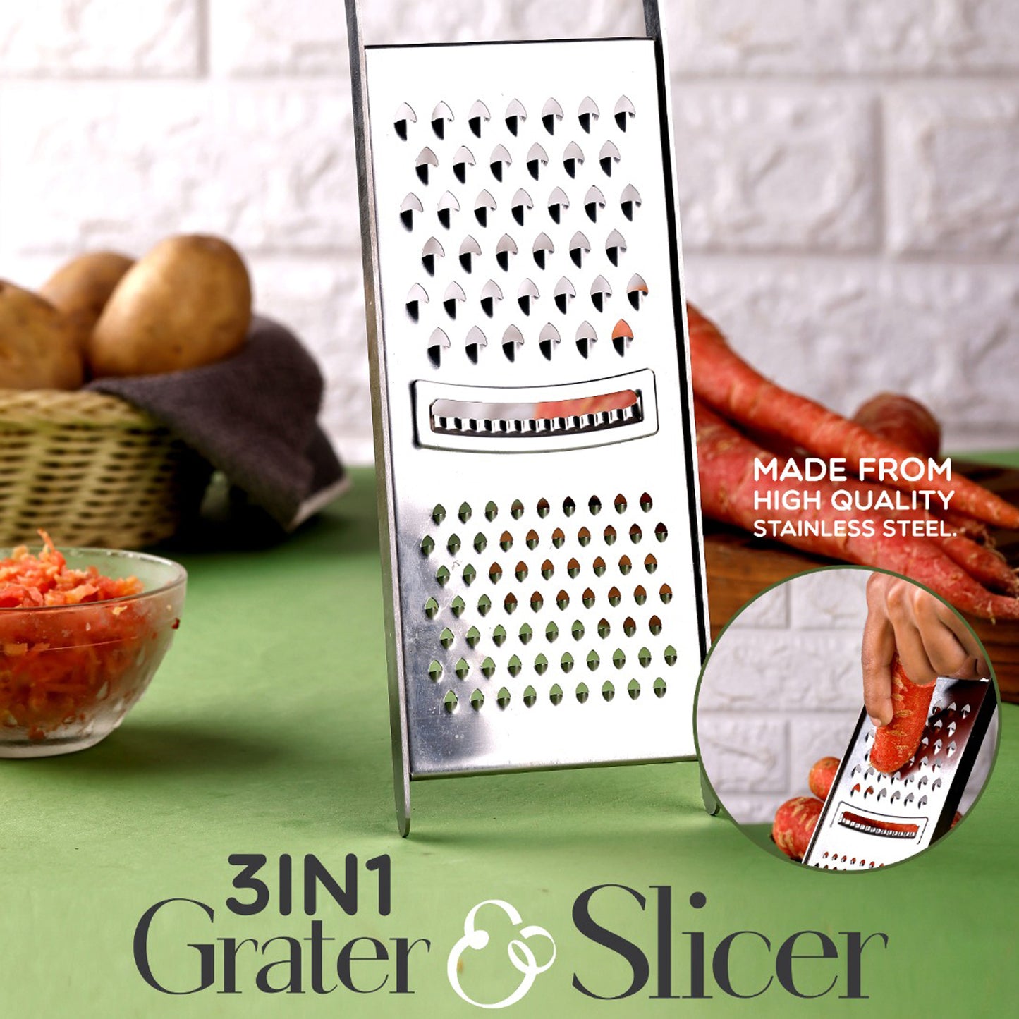 Apex Stainless Steel Grater / Slicer (3 In 1) - warehousetech13