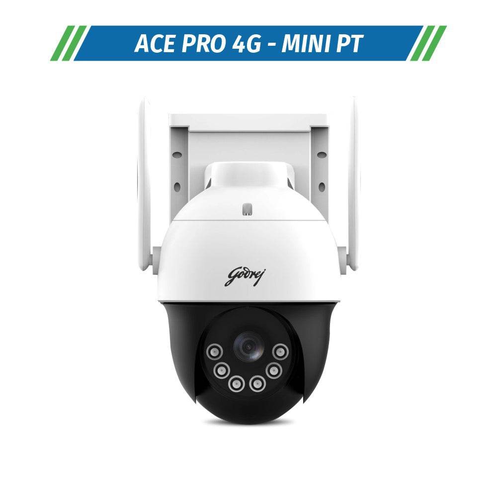 Godrej Ace Pro 4G Mini-PT, 2 Way Audio, Smart Motion Tracking, Humanoid Detection, Alarm System Home Camera - warehousetech13