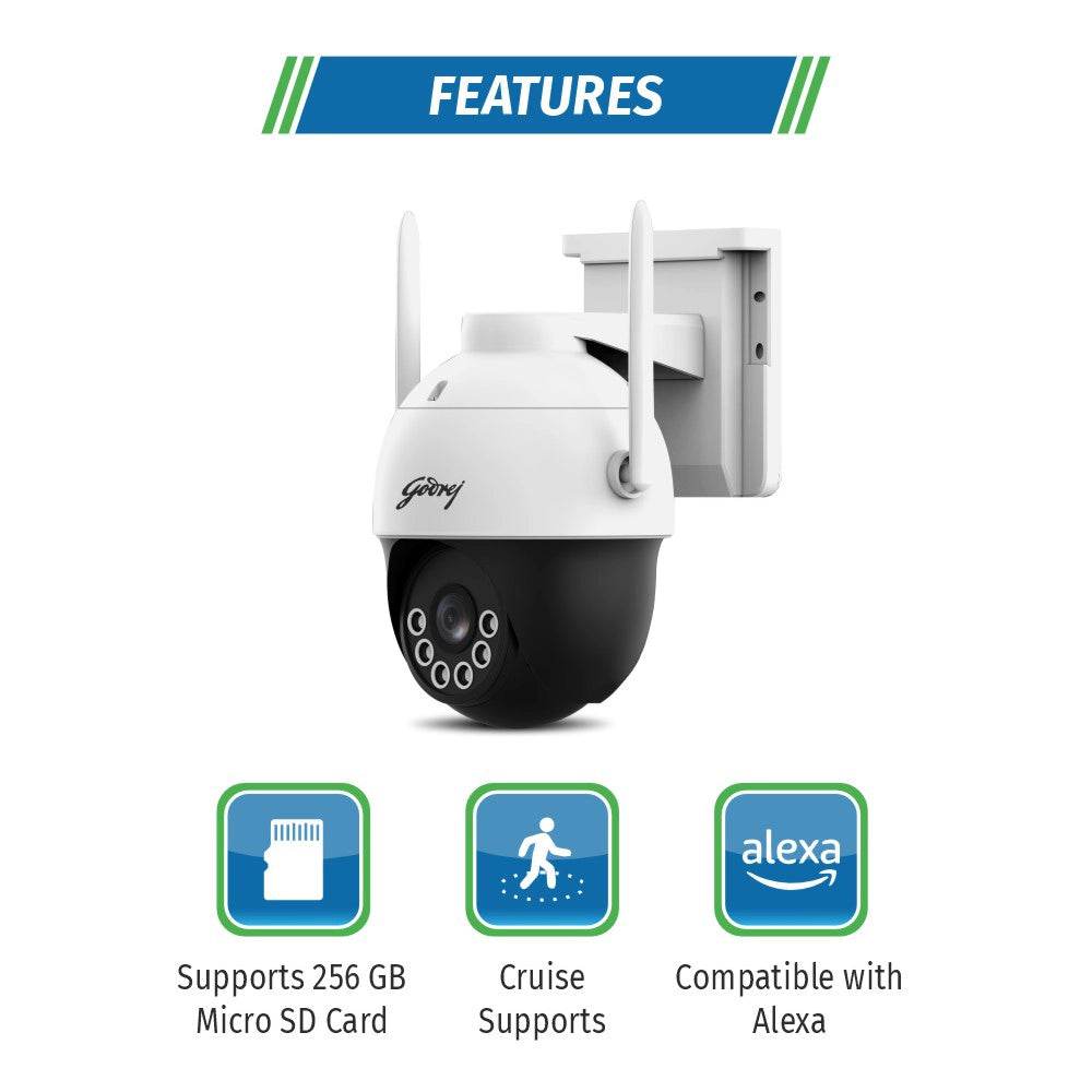 Godrej Ace Pro 4G Mini-PT, 2 Way Audio, Smart Motion Tracking, Humanoid Detection, Alarm System Home Camera - warehousetech13