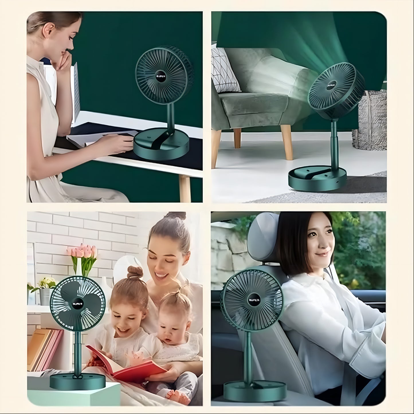 4642 Telescopic Electric Desktop Fan Height Adjustable Foldable Portable For Travelcarry Silent Table Top Personal Fan For Bedside Office Table (Battery Not Include) - warehousetech13