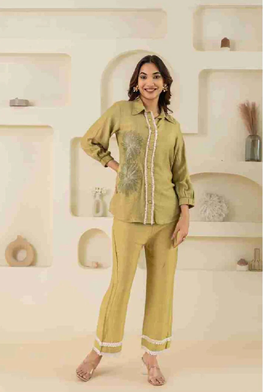 Adhira Women's Floral Print Shirt and Pant Set - warehousetech13