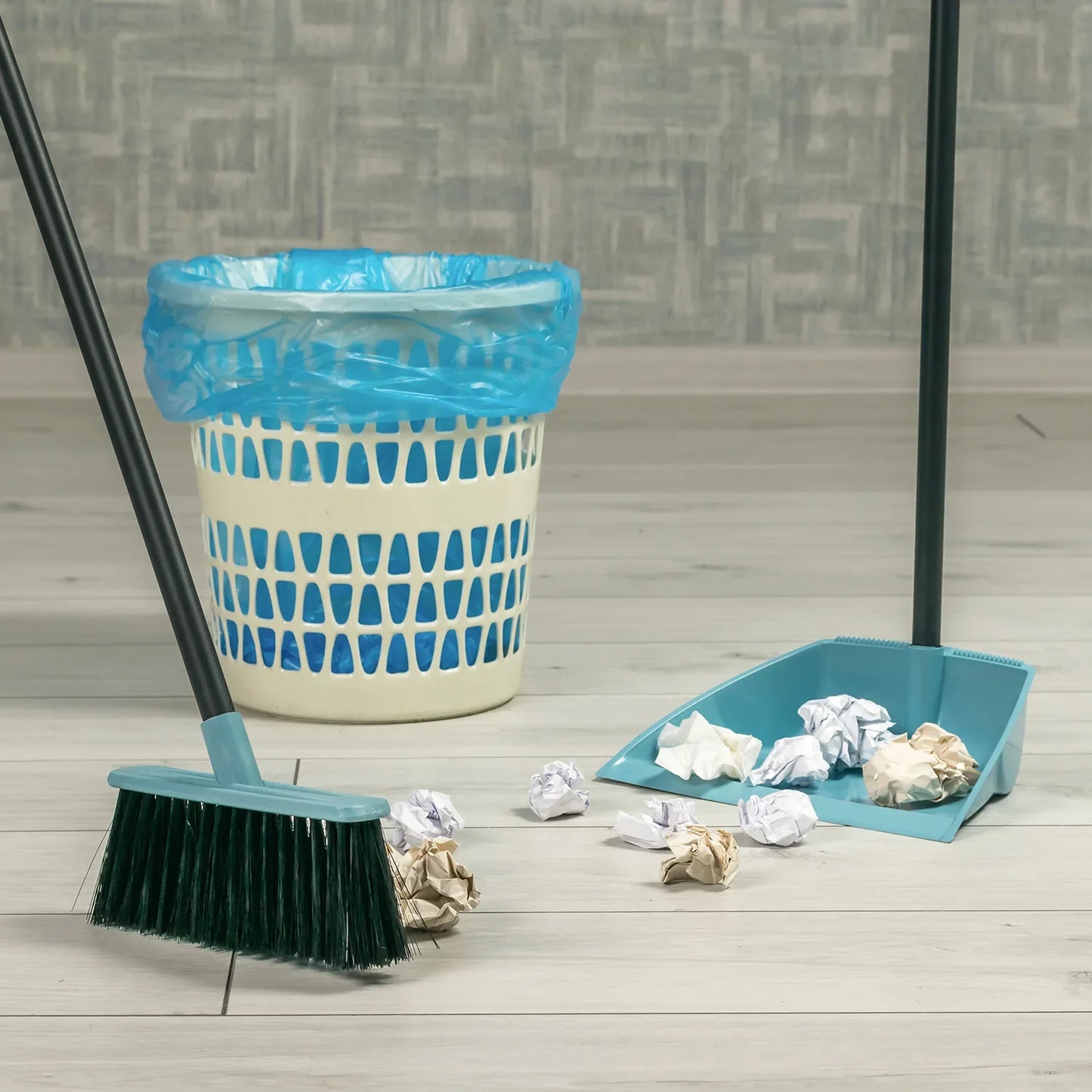 0627 Long Handle Dustpan And Brush 2 Piece Set For Sweeping Cleaning Home Office - warehousetech13