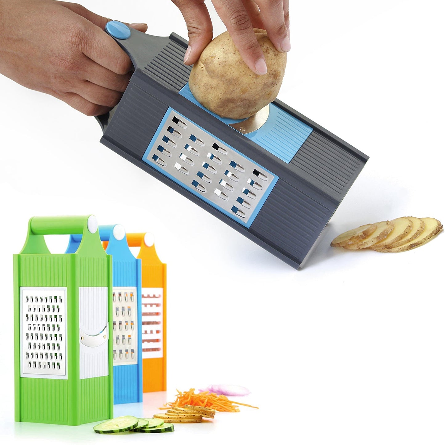 4 In 1 Plastic Vegetable And Fruit Grater And Slicer For Kitchen - warehousetech13