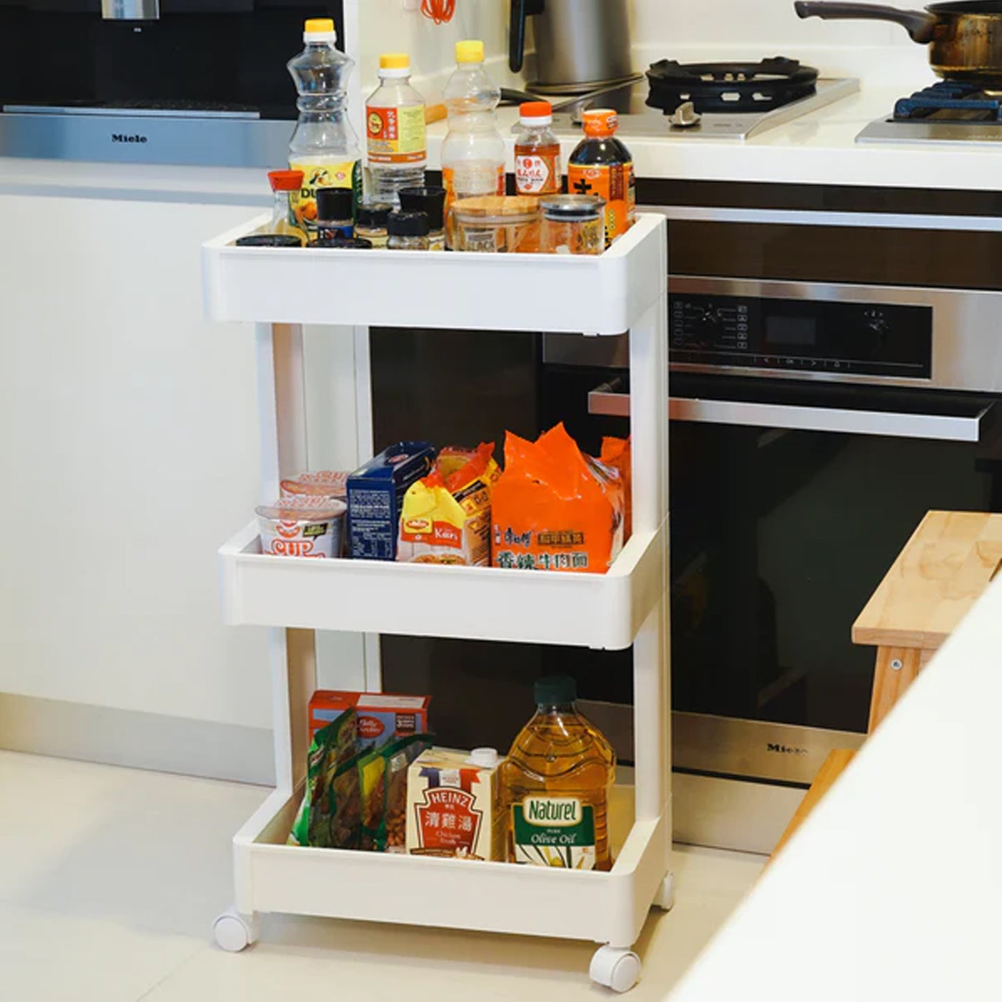 2326 Plastic Serving Trolley Kitchen Bar Cart For Bar Living Room - warehousetech13