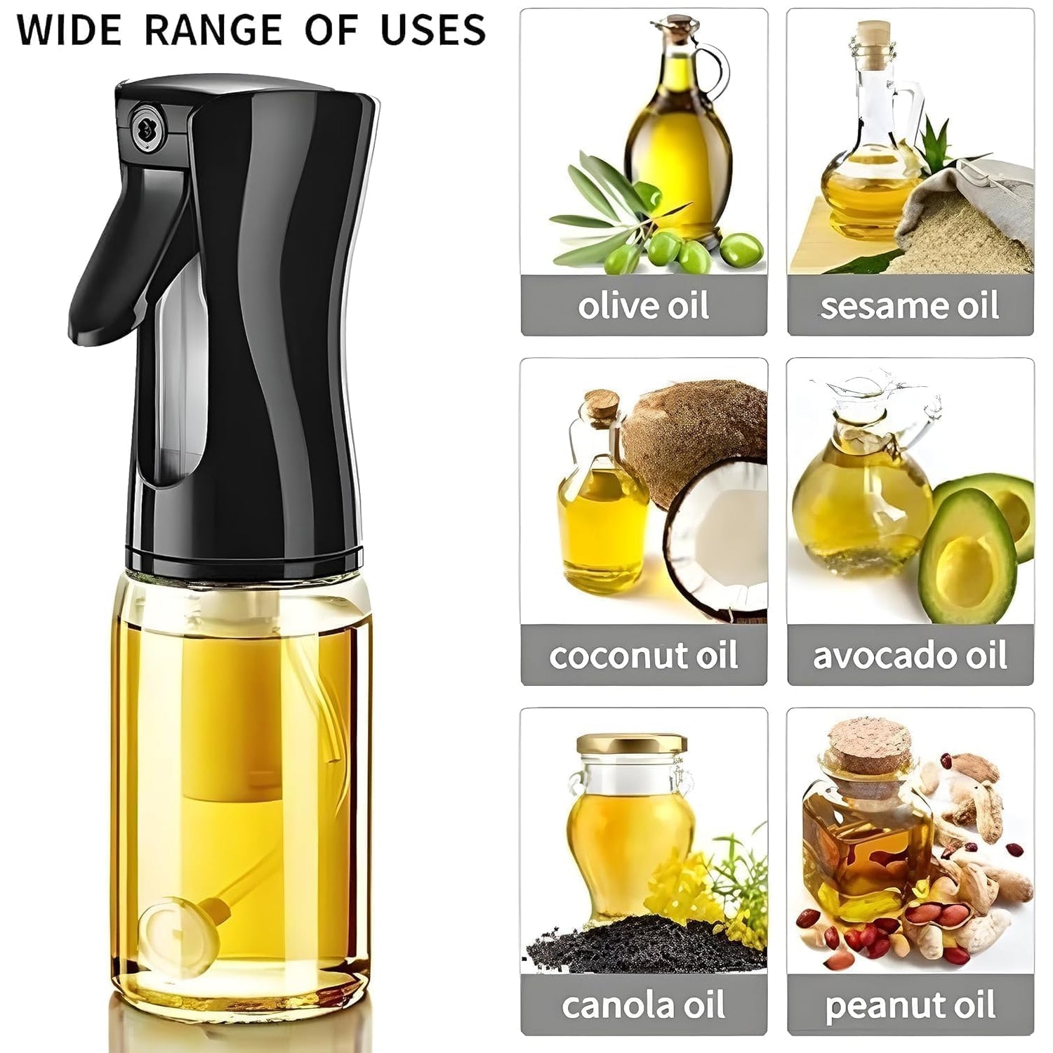 Glass Oil Dispenser Bottle Spray (1 Pc 200 Ml Approx) - warehousetech13